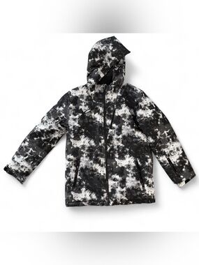Under Armour black & white tie-dye marble puffer puff jacket Size YXL winter